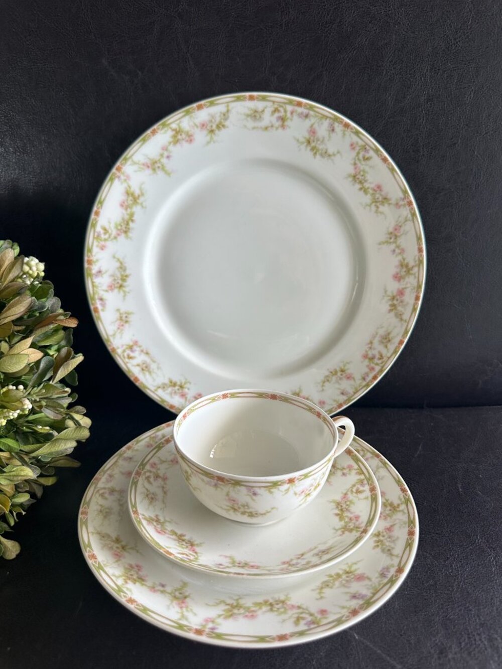 Haviland Limoges Porcelain Dinner Place Set 4pc Art Nouveau c1903 Schleiger 346